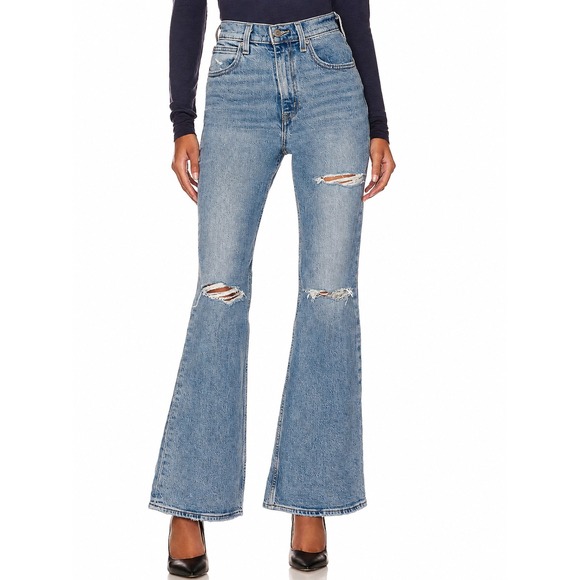 Levi's Denim - Levi's Premium 70's High Rise Flare Women's Jeans Blue Denim Distressed Size 26